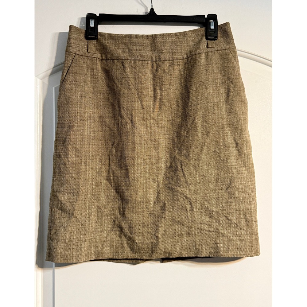 Banana Republic Pencil Skirt Women 4 Brown Excellent Wool Blend‎ Stretch Lined